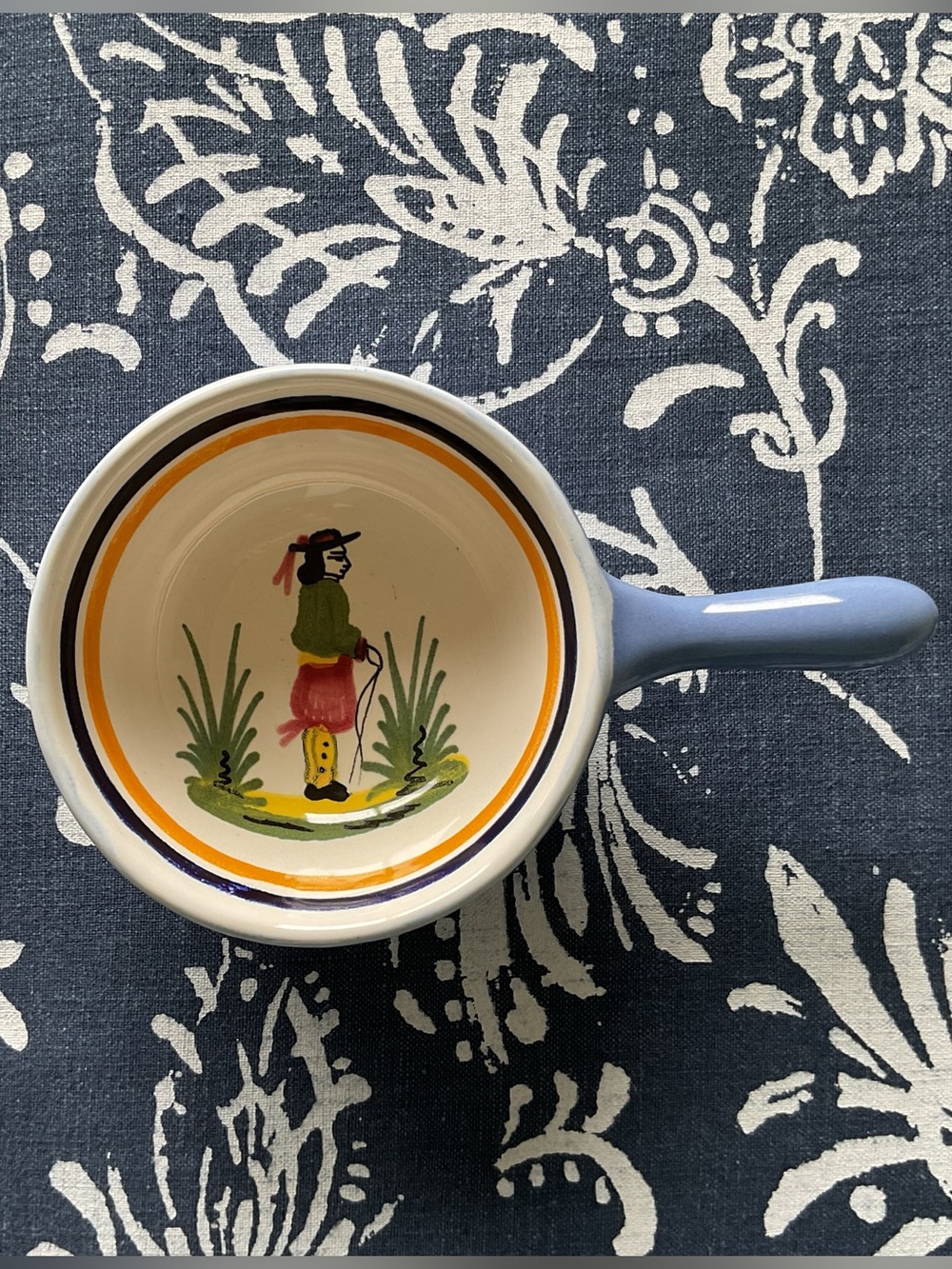 Vintage Quimper Henriot Hand-Painted Stoneware Porridge/Cereal/Soup/Sauce Bowl